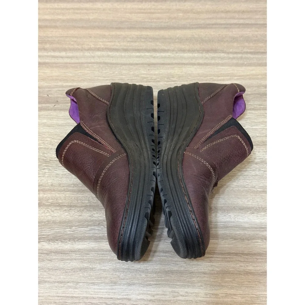 Bionica Women‎ Leather Slip On Wedge Shoes 10 M Brown Comfort Gorpcore 4506001